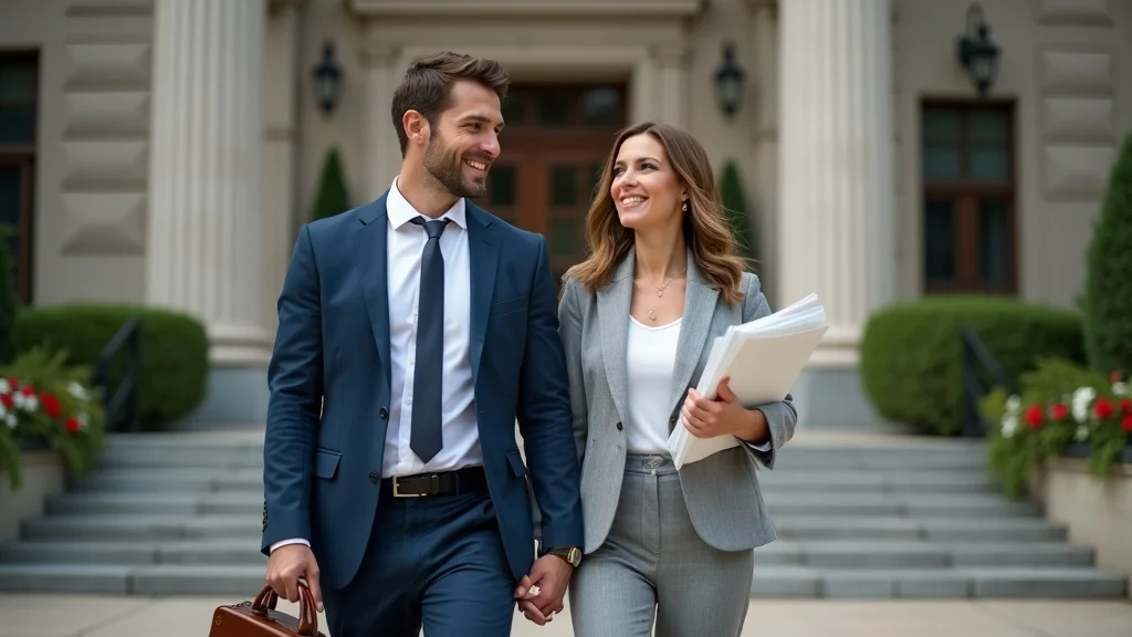 Calm divorce lawyer organizing office space for initial consultation, friendly, well-organized setting for clients