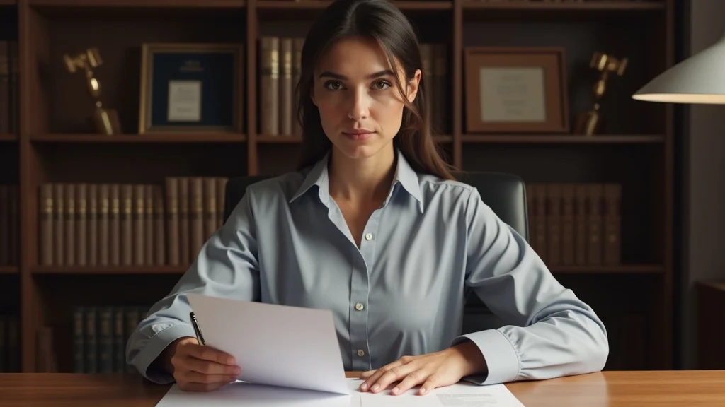 Confident person filing divorce papers alone in a law office, determined, highlighting the process if spouse refuses to sign divorce papers