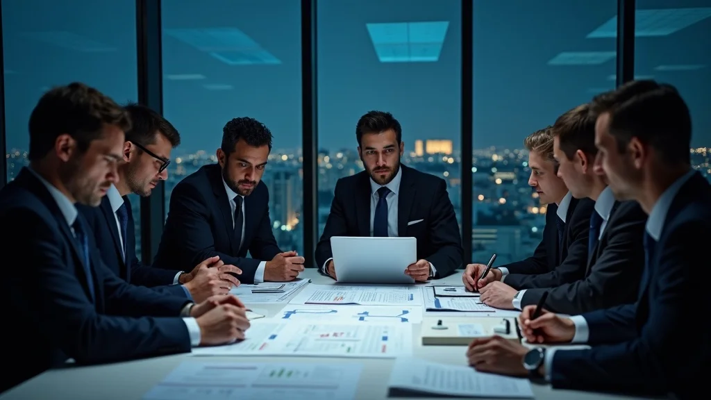 Law firm attorneys collaborating on class action cost structures in a Los Angeles boardroom