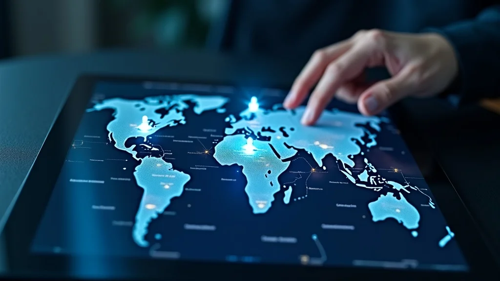 Map showing geographic location influence on divorce attorney and legal fees, with highlighted law firm icons on digital tablet