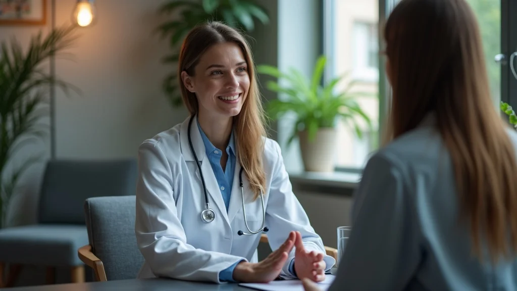 Professional therapist providing guidance and emotional support during divorce, in a modern office