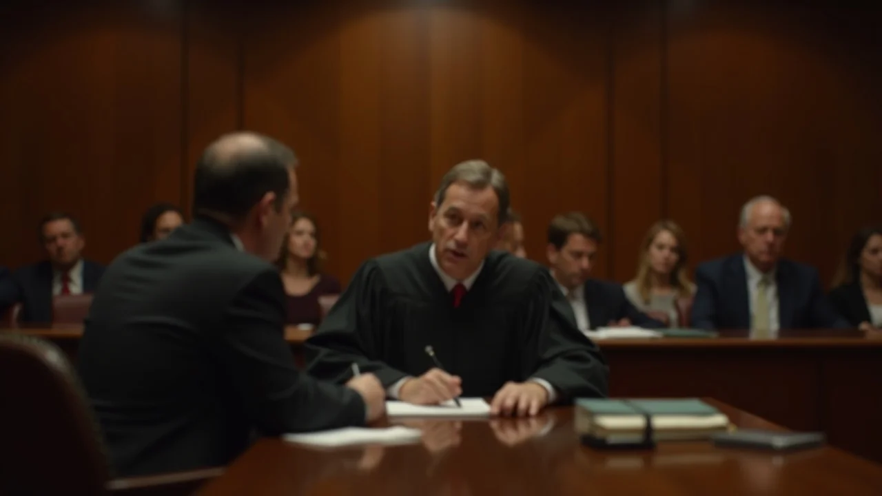 Wise judge giving child custody ruling in a California courtroom – best interest of the child and custody decision