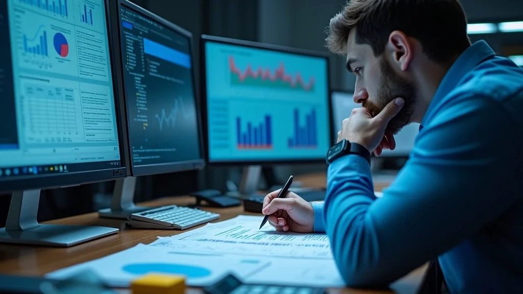 Financial investigator reviewing spreadsheets to find hidden assets in high-stakes divorce proceedings